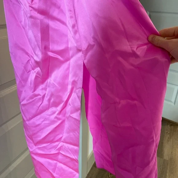 NWOT Amanda Uprichard Amiyah Silk Midi Dress Pink Small - Picture 4 of 6